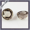 Smokey Color Round Shape Checker Cut Crystal